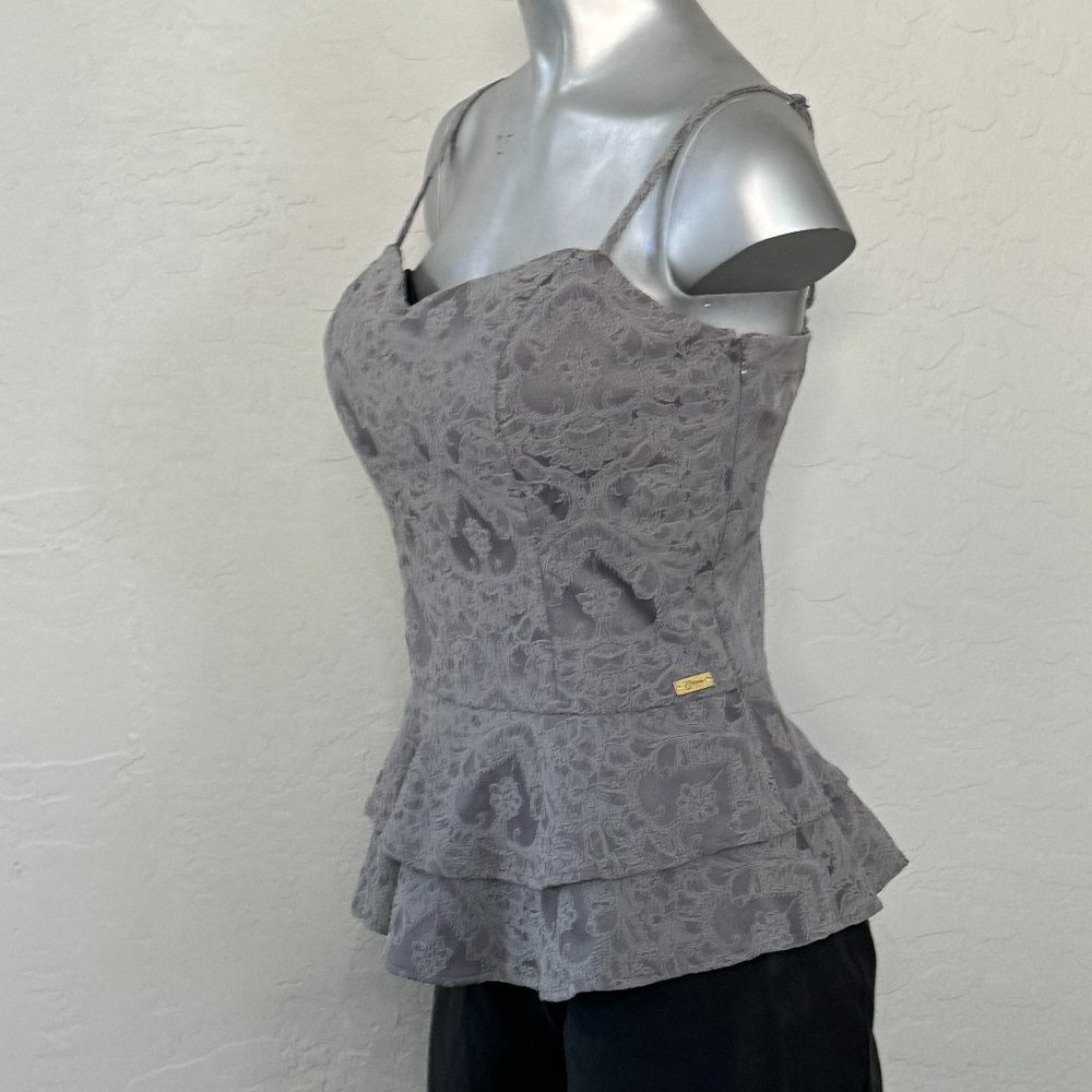 NWT Guess Gray Embroidered Bustier Top - Picture 3 of 10